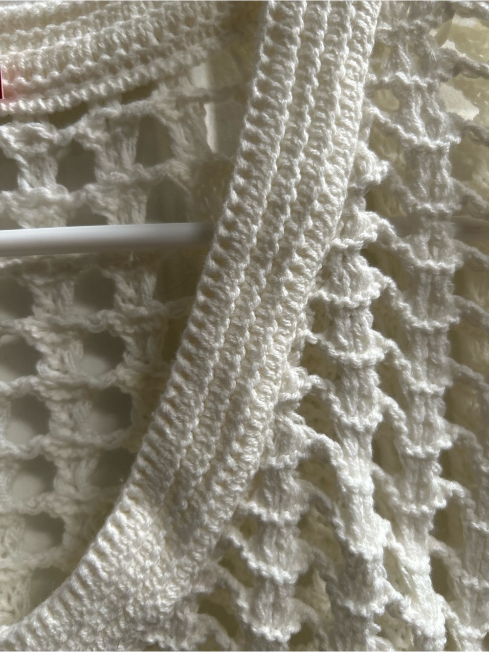 Cream Crochet Knit V-Neck Cropped Sweater Vest Sz M - Picture 8 of 13